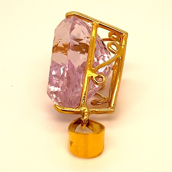Pink Kunzite 17.91ct Solid 18K Yellow Gold Pendant - Picture 8 of 9